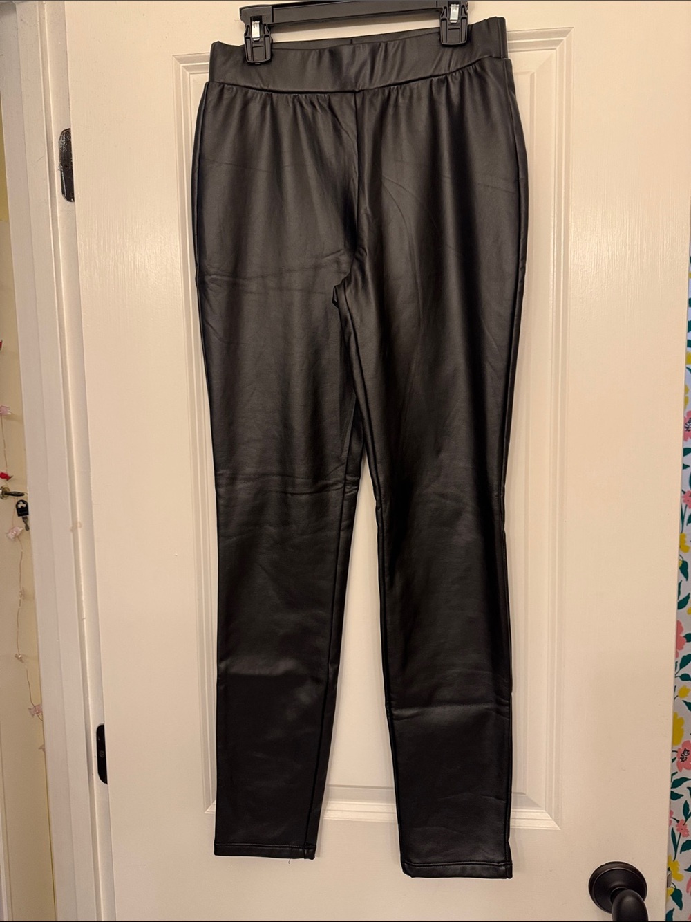 Black Faux Leather Skinny Pants
